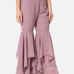 all ways you Women Relaxed Purple Georgette Trousers image 5