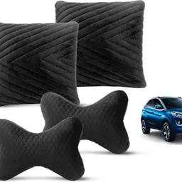 mockhe Black Velvet Car Pillow Cushion for Tata-picture-18