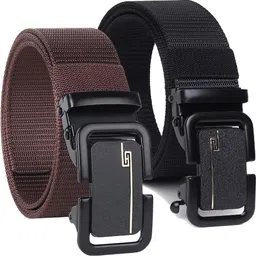 laer Men & Women Casual Brown Nylon Belt-picture-23