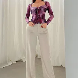 tandul Casual Regular Sleeves Printed Women Purple Top image 2