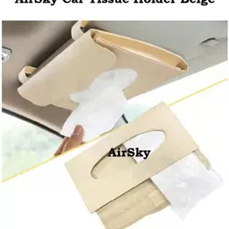 airsky Car Tissue Holder Beige Use in Backseat & Sun Visor Tissue Holder For All Car Vehicle Tissue Dispenser image 5