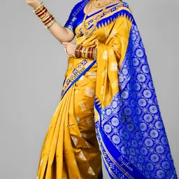 sijileen Temple Border, Woven Sambalpuri Art Silk Saree image 4