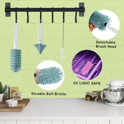 tony stark 6-in-1 Silicone Travel Bottle Cleaner Kit Includes Baby Feeding Bottle Brush, image 3