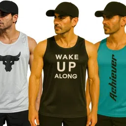 elite trendzz Pack of 3 Men’s Activewear Polyester Sando – Gym & Home Wear Men Vest-picture-27