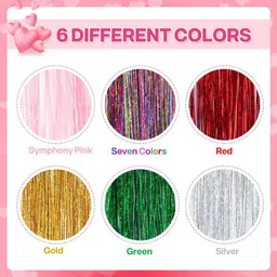 crazy hair 6pcs 40 Inches Tinsel/Glitter Extensions/Highlight Extensions Extension Hair Extension image 3