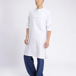 anouk rustic Men Woven Design Polyester A-line Kurta image 2
