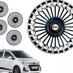 kunj autotech 14 Inch Wheel Cover Cap for I-10 Grand Silver Black Wheel Cover For Hyundai Grand i10 image 2