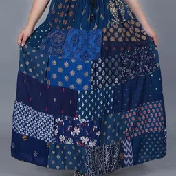 matkewalaz Women Printed Regular Blue Skirt-picture-11