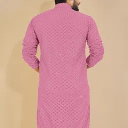 menskurta Men Embellished Cotton Rayon Straight Kurta image 2