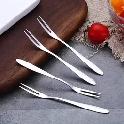 giftplaza Abira 12cm Fruit Fork Set - for Fruits,Salads,vegetables Modern use Stainless Steel Salad Spoon Set image 2