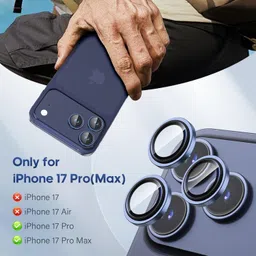 Casesily Back Camera Lens Ring Guard Protector for Apple iPhone 17 Pro DarkBlue image 2