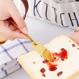 viradiyaom Cheese Dessert Knives, Set of 2, Breakfast Butter Knife Stainless Steel Butter Spreader image 2