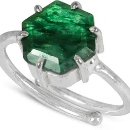 crystu Certified Natural Green Aventurine Gemstone Adjustable Ring for Unisex Crystal, Stone Ring image 4