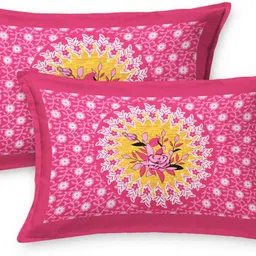 cosito 144 TC Cotton Double Jaipuri Prints Flat Bedsheet image 2