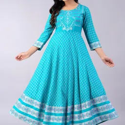 well style Printed Viscose Rayon Stitched Anarkali Gown-picture-27