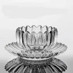 glassbunny Glass Flower Glass Serving Bowl And Plate, Dessert Cup Ice Cream, Sundae, Sweets, image 1