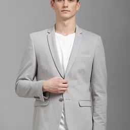 louis philippe sport Louis Philippe Self Design Super Slim-Fit Pure Cotton Single Breasted Formal Blazer-picture-42