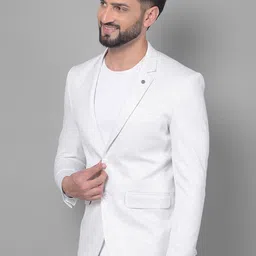 Crimsoune Club Printed Notched Lapel Single Breasted Slim Fit Blazer-picture-40