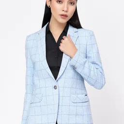 KLOTTHE Women Checked Single-Breasted Formal Blazers-picture-16