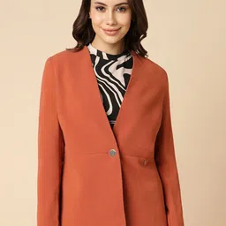 Allen Solly Woman Shawl Collar Long Sleeves Single-Breasted Formal Blazer image 1