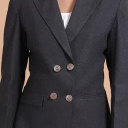 Talethread Notched Lapel Double Breasted Blazer image 3