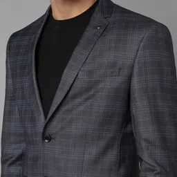 Allen Solly Slim Fit Checked Notched Lapel Collar Single-Breasted Casual Blazer image 5