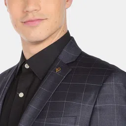 AD By Arvind Men Checked Single Breasted Tailored-Fit Blazer image 2