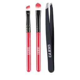 GUBB Red & Black Set Of 2 Eyeshadow Makeup Brush With Slant Tweezer image 4