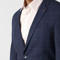 Van Heusen Slim Fit Checked Notched Lapel Single Breasted Formal Blazer image 2