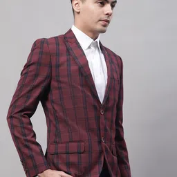 Cantabil Men Checked Single Breasted Formal Blazer image 5