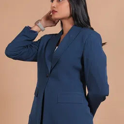 Talethread Notched Lapel Collar Single-Breasted Casual Blazer image 4