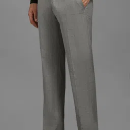 louis philippe Men Regular Fit Grey Polyester Trousers image 4