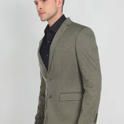 Arrow Men Checked Slim Fit Single-Breasted Knit Formal Blazer image 3