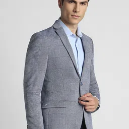 Peter England Elite Checked Slim-Fit Single Breasted Formal Blazers image 3