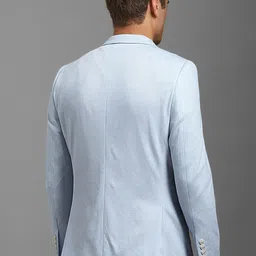 louis philippe sport Louis Philippe Self Design Super Slim-Fit Pure Cotton Single Breasted Formal Blazer image 4