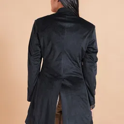 Talethread Notched Lapel Collar Cotton Single-Breasted Blazer image 5