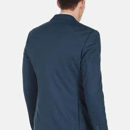 Arrow Men Teal Blue Solid Formal Blazer image 4