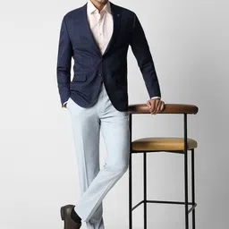 Van Heusen Slim Fit Checked Notched Lapel Single Breasted Formal Blazer image 4