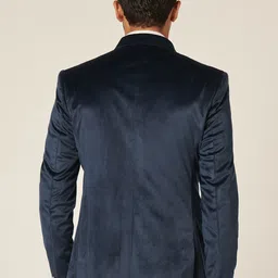 MR BUTTON Velvet Double-Breasted Slim-Fit Blazer image 3