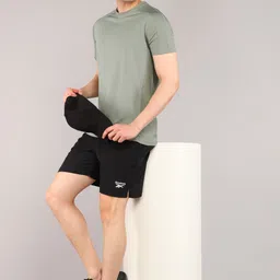 reebok Solid Men Black Sports Shorts image 2