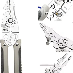 hembit Multifunctional Wire Stripper Cable Cutter Plier, Electrical Wire Stripping Tool Multi Utility Plier image 2