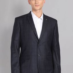 AD By Arvind Checked Notched Lapel Collar Single Breasted Formal Blazers-picture-25