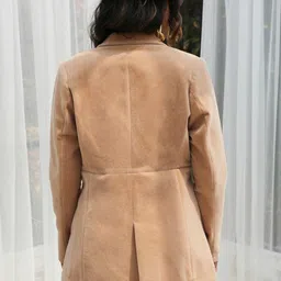 Campus Sutra Single-Breasted Suede Blazer image 4