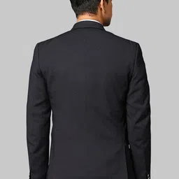 Park Avenue Men Black Self-Design Single-Breasted Formal Blazer image 2