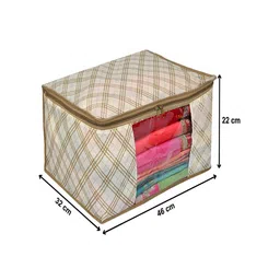 Kuber Industries Yellow 4 Pieces Ivory Printed Cloth Organizers image 2