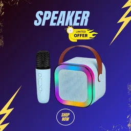 Clairbell 10W Bluetooth Speaker Wireless Karaoke Mic Speaker with RGB Light speakersWE459 10 W Bluetooth Party Speaker-picture-40