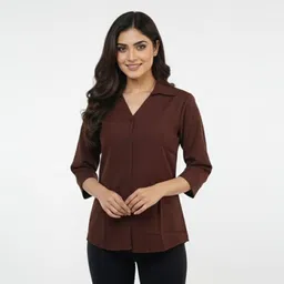 kagul Women Regular Fit Solid Spread Collar Formal Shirt image 1