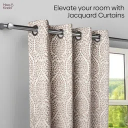 haus & kinder 213 cm (7 ft) Door Jacquard Room Darkening Curtain Single Curtain image 2