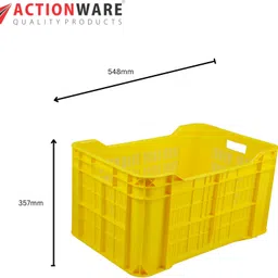 actionware Plastic Multipurpose Heavy Duty Big Portable Plastic Storage Crate Storage Basket image 2