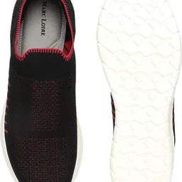 marc loire Women's Black Woven Design Slip-On Sneakers Walking Shoes For Women image 5